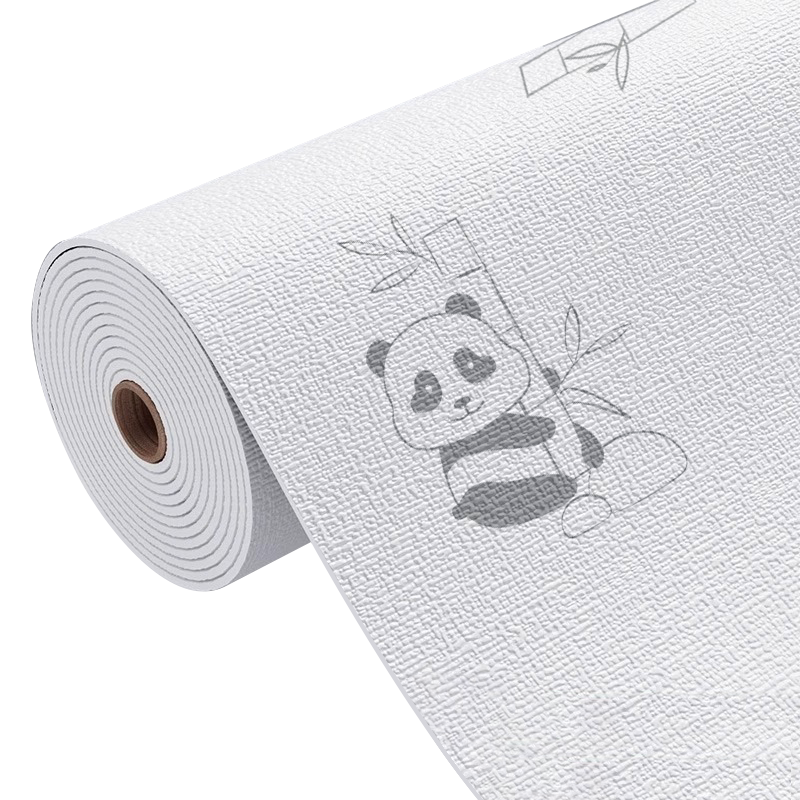 Cuttlefish Anti-Collision Wall Sticker Antibacterial Linen Texture 0.5*2.8m Thickened Wallpaper Soundproof Moisture-Proof Mold-Resistant Wallpaper for Children's Room