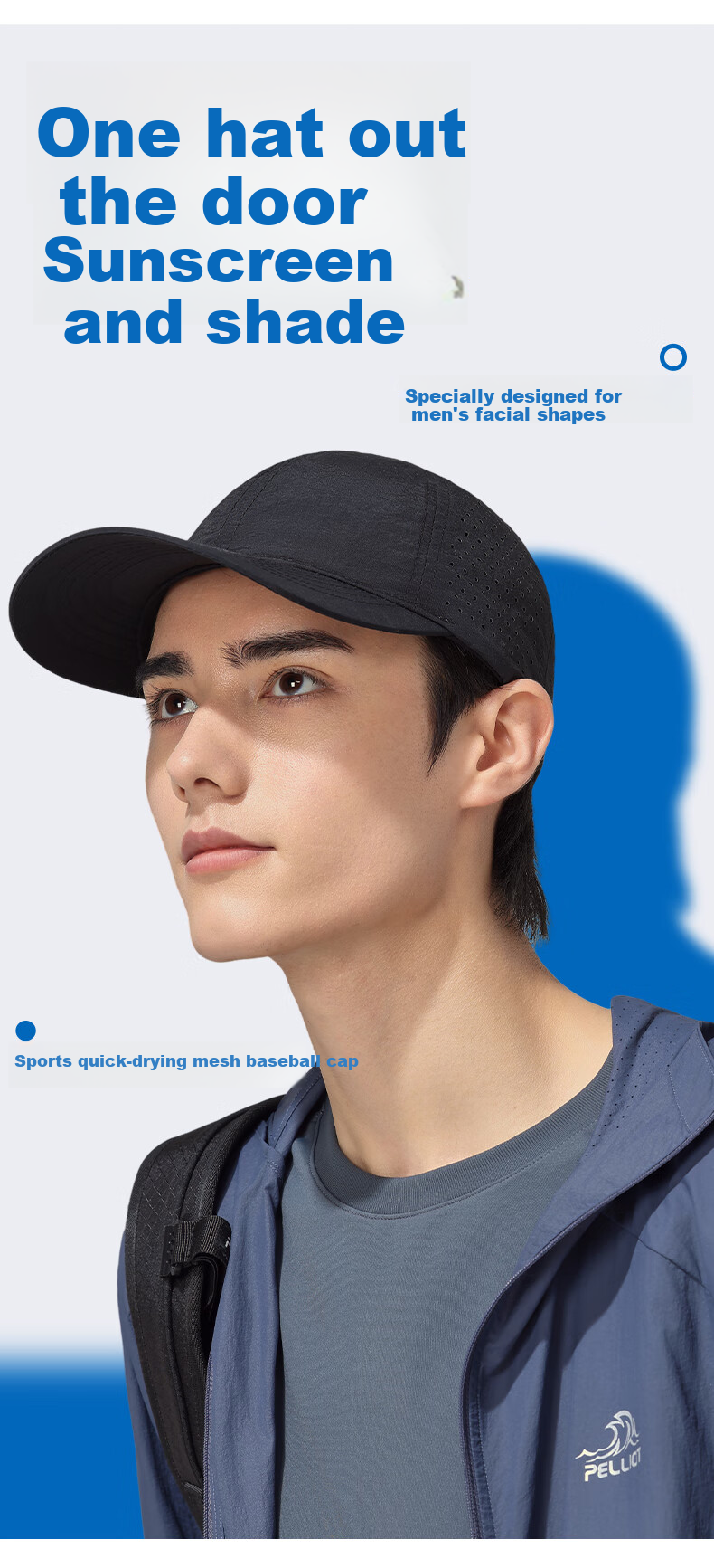 FitonTon Baseball Cap for Men, Spring And Summer Sun Protection Visor Hat, Korean Style Fashionable Cap, Large Head Circumference Wide Brim Outdoor Men's Hat 2