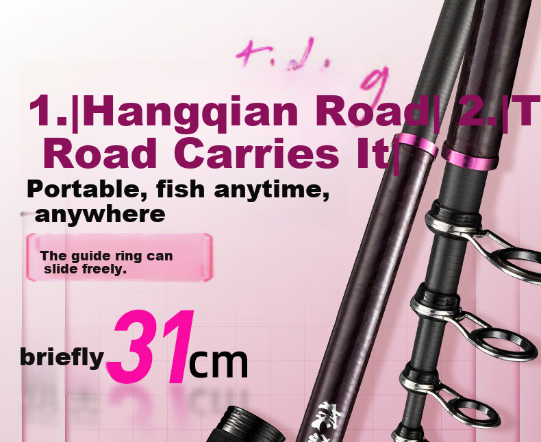 Weilianmeng 1.5-Meter Straight Handle Jihu R Ultra-Short Telescopic Lure Rod, Micro Lure Rod, Sliding Rod, Fishing Pole 1