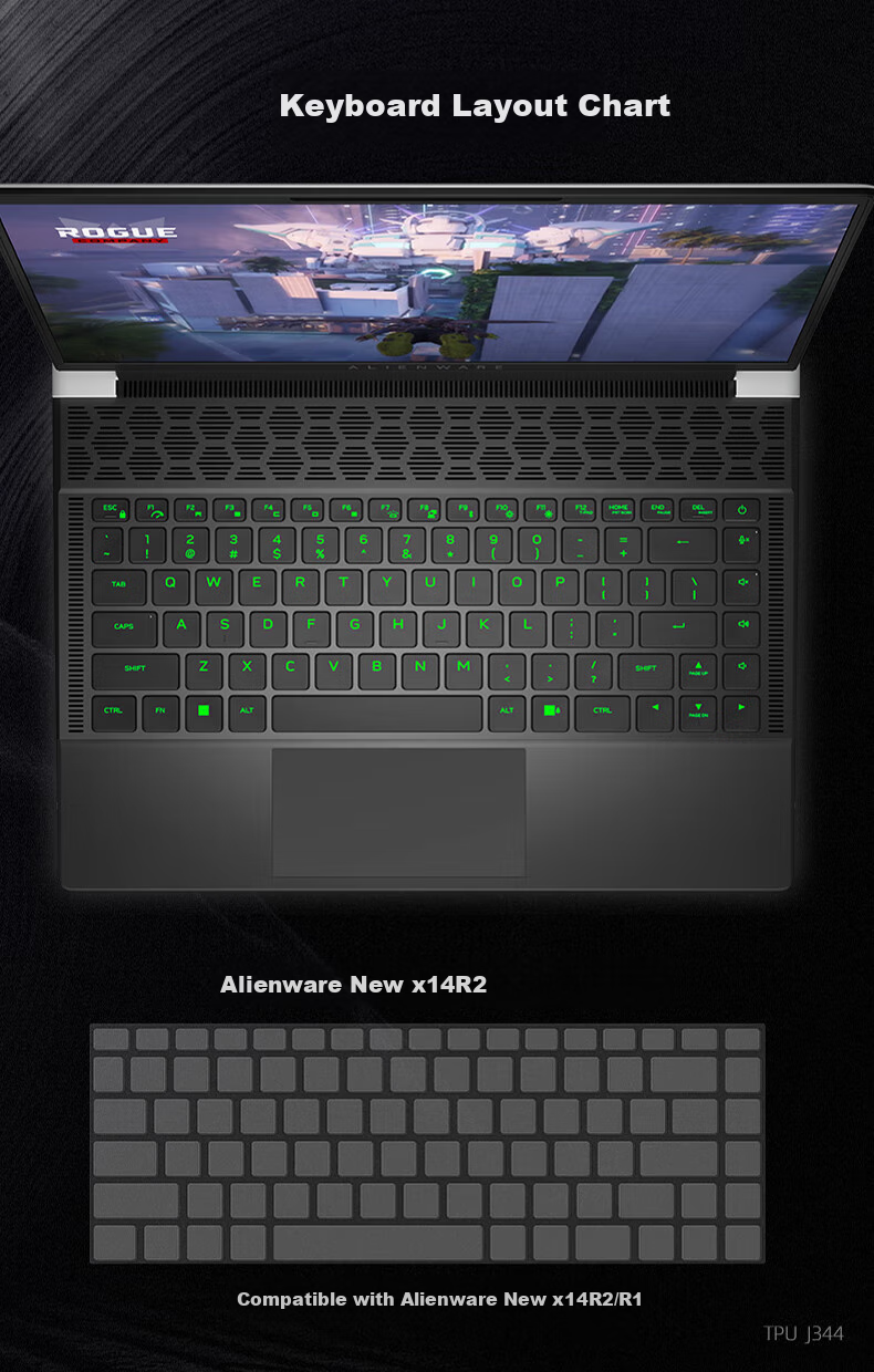 Jiasu Alienware Starship 16X Keyboard Cover, 16-Inch Gaming Laptop Keyboard Protective Film, Dust Cover, Highly Transparent Invisible Non-Fall Off 2