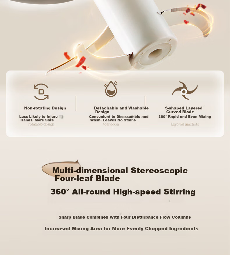 AUX Meat Grinder for Home Use, Mincer, Electric Multi-Functional Food Mixer, Meat Chopper, Dumpling Filling And Garlic Paste Maker, Meat Mixer JR116 14