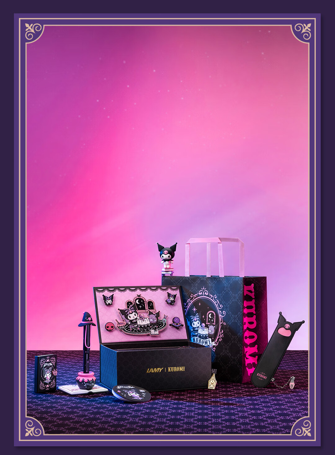 LAMY [Mid-Autumn Festival Gift] LAMY Fountain Pen Gift Box Kuromi Co-Branded Signature Pen Set Student Posture-Correcting Stationery Gift for Girls Exam Holiday Present 0.5mm I 4