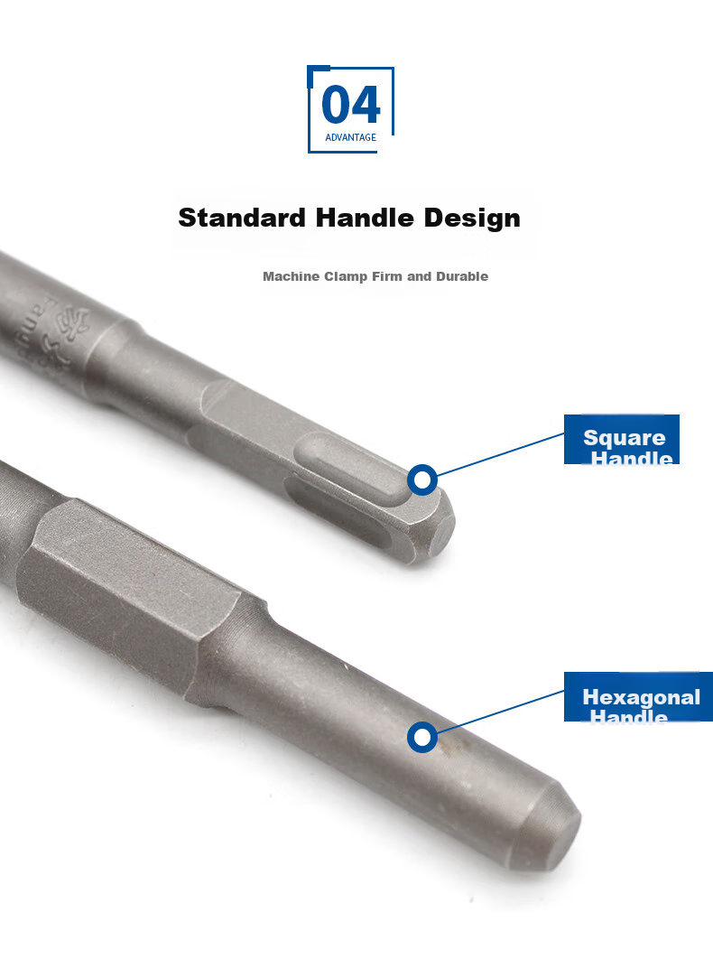 Fangdaiwang Alloy Chisel with Handle, 10*130 Pointed Chisel, 10 Pieces Groove Drill Bit, Concrete Core Cutter, Wire Slot Alloy Electric Hammer Drill 5