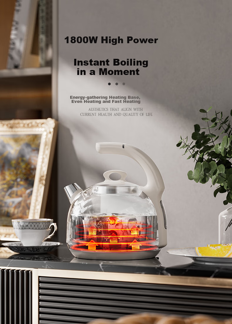 Grelide Kettle, European Retro Style, Insulated 316 Stainless Steel, Electric Kettle, Multi-Temperature Control, Constant Temperature, Scald-Proof, Household Hot Water Kettle, D1215E White 11