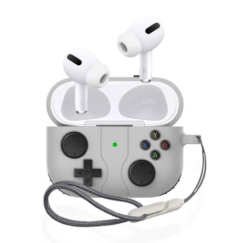 Aolang Apple AirPods Pro 3rd Gen Protective Case Full-Cover Silicone Shockproof Anti-Dirt Wear-Resistant Retro Game Console Charging Case Storage Box Rock Gray