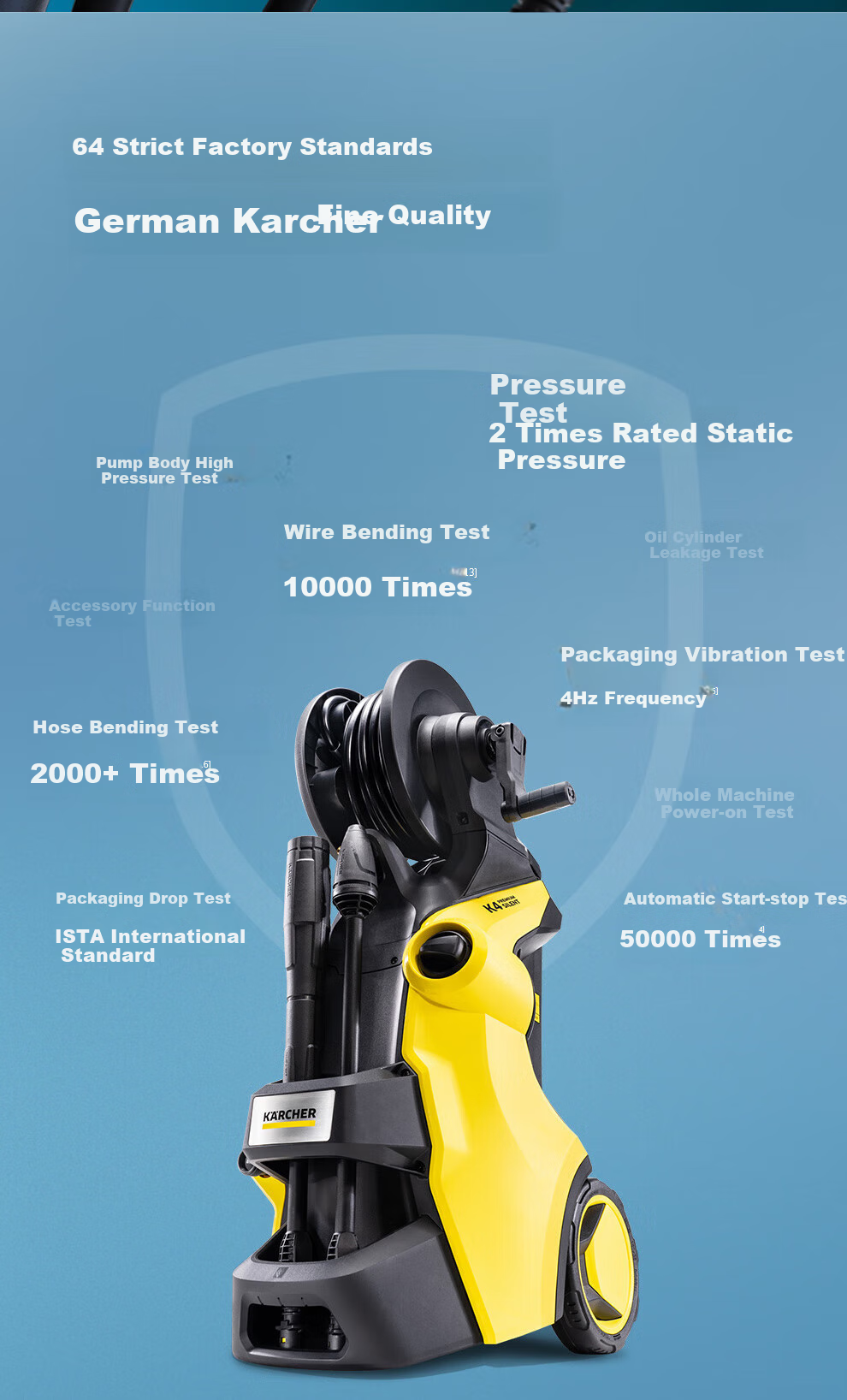 KARCHER German High-Pressure Car Washer, Household Car Washing Water Gun, High-Pressure Water Gun for Cleaning Courtyard, K4 Upgraded Version K4 PPC 15