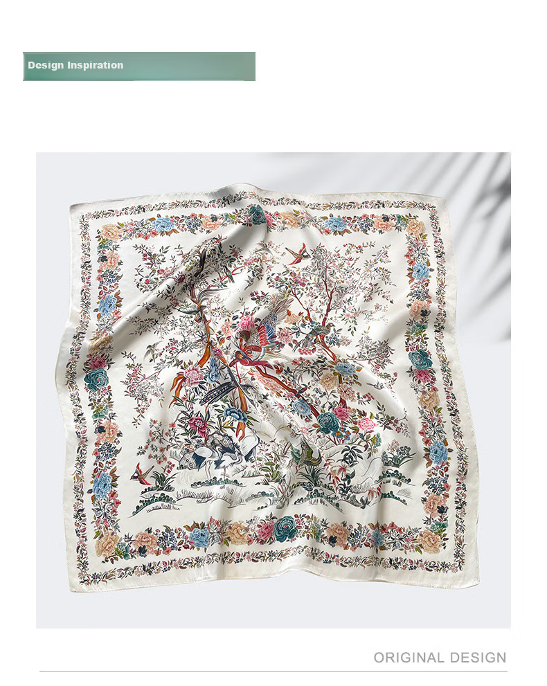 Hangsilu Silk Scarf for Women, Mulberry Silk Square Scarf, Fashionable Neck Scarf, Birthday Gift, Mid-Autumn Festival Gift for Mom, Elders And Teachers 4