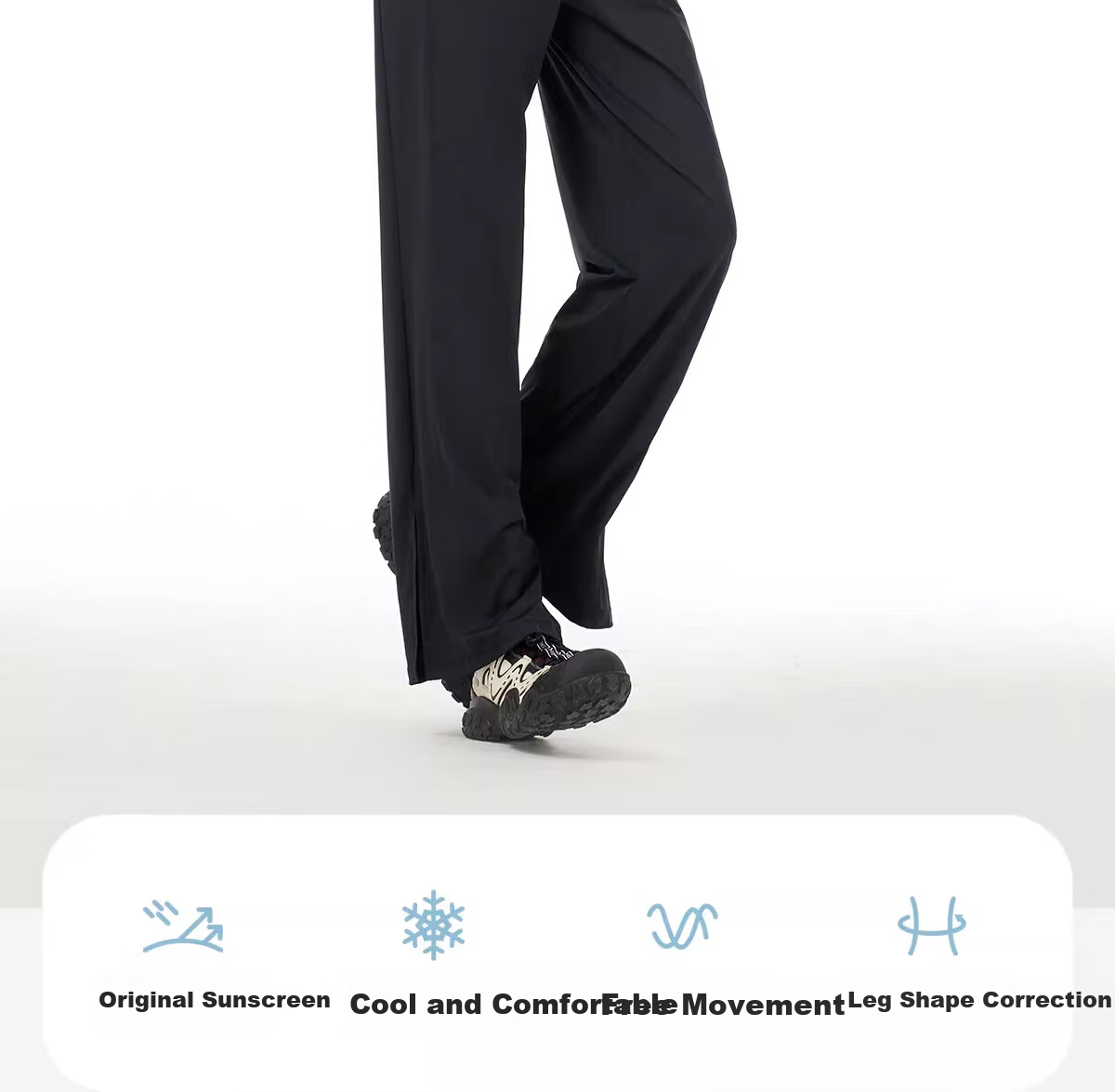 CAMEL Women's Casual Wide-Leg Pants, Spring And Summer Quick-Dry Cool Breathable Loose Sports Original Yarn Ice Silk Sun Protection Pants, L 4