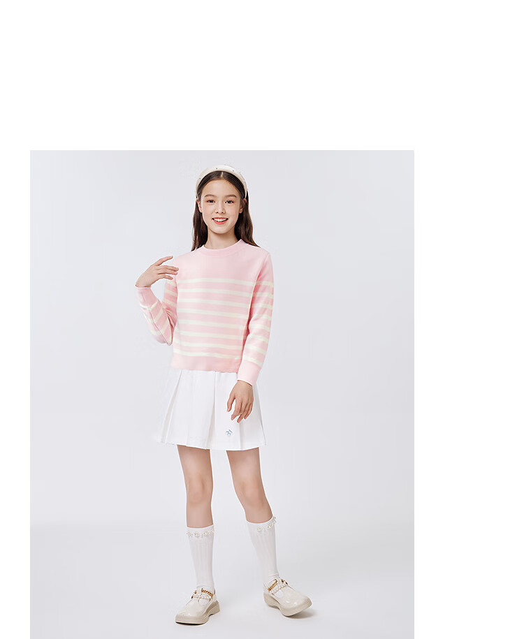 Balabala Kids Striped Knit Sweater Boys Girls Autumn Winter Fashionable Pullover Top 6