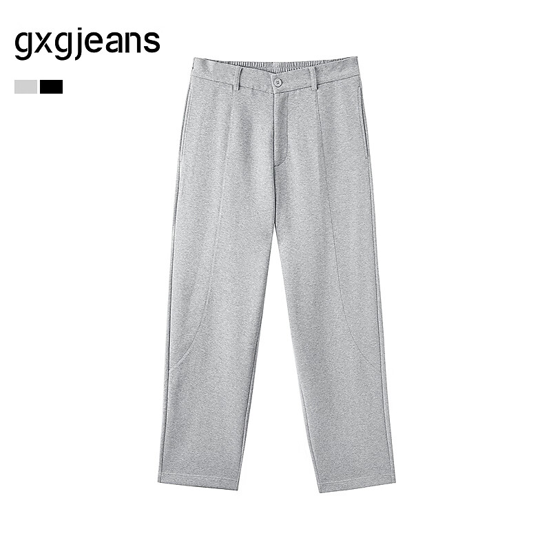 Gxgjeans Men's Multi-Color Block Design Basic Loose Casual Pants 25 Summer New Light Gray 180/XL