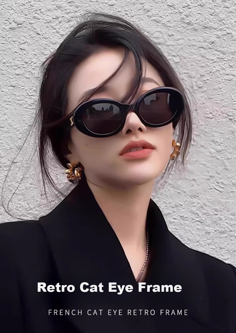 Jimmy Orange Retro Cat Eye Sunglasses for Men And Women, High-End UV Protection Sunglasses That Make Your Face Look Smaller 1