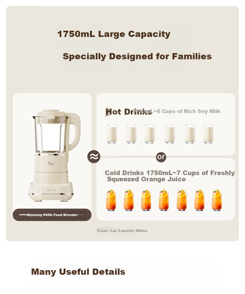 Joyoung ZMD Assured Series Space Technology High-Speed Blender Detachable And Washable Regulator Hot Air Sterilization Quiet Noise Reduction 1.75L L18-P656 22