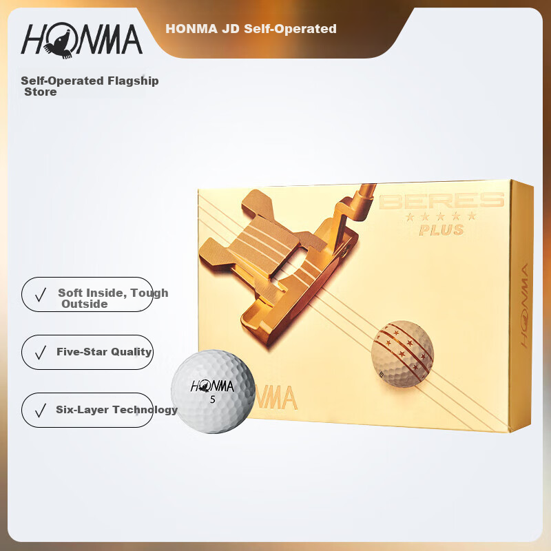 HONMA BERES 5STAR PLUS Golf Balls: More Stable And Precise, Upgraded Version, Six-Layer Balls