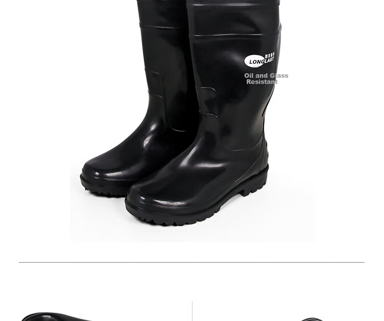 LONGLAST Thick Chemical Boots, High-Top Non-Slip Waterproof Shoes Rain Boots, Acid And Alkali Resistant, Black Rubber Shoes for Men And Women, Size 41 8