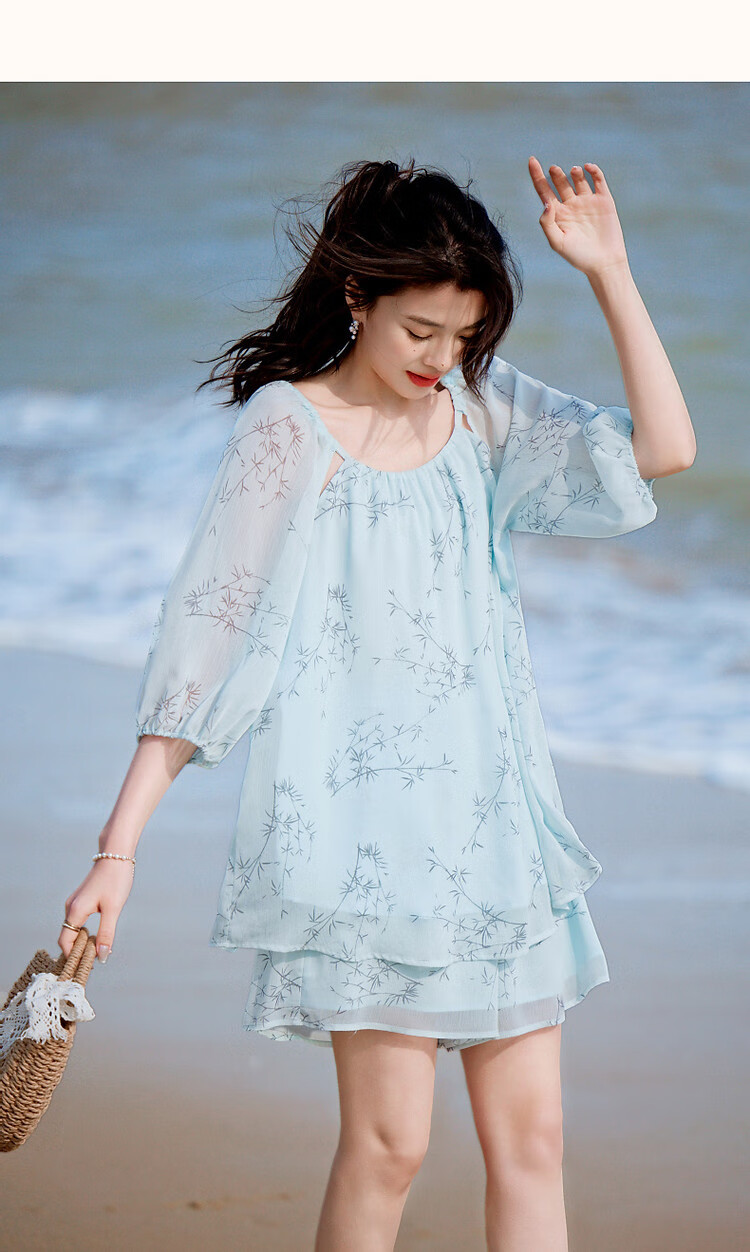 Demana Lightweight Soft Wrinkle-Effect Set Summer Sweet Hollow-Out Ruched Three-Quarter Sleeve Top and Shorts Elegant Women's Two-Piece Set 10