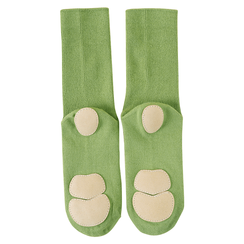 Aiwu Ge Modern Dance Socks Non-Slip Children's Classical Dance Socks with Sole Women's Chinese Dance Practice Socks Avocado Green - 1 Pair