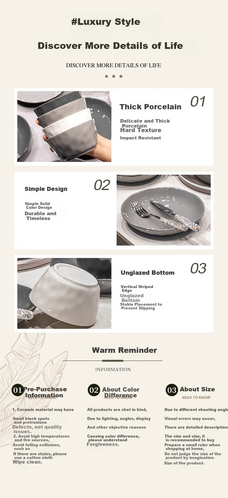 KANGMO New Light Luxury Nordic Style Ceramic Dinnerware Set, Moving Gift Set, Karlos 20-Piece Set 16