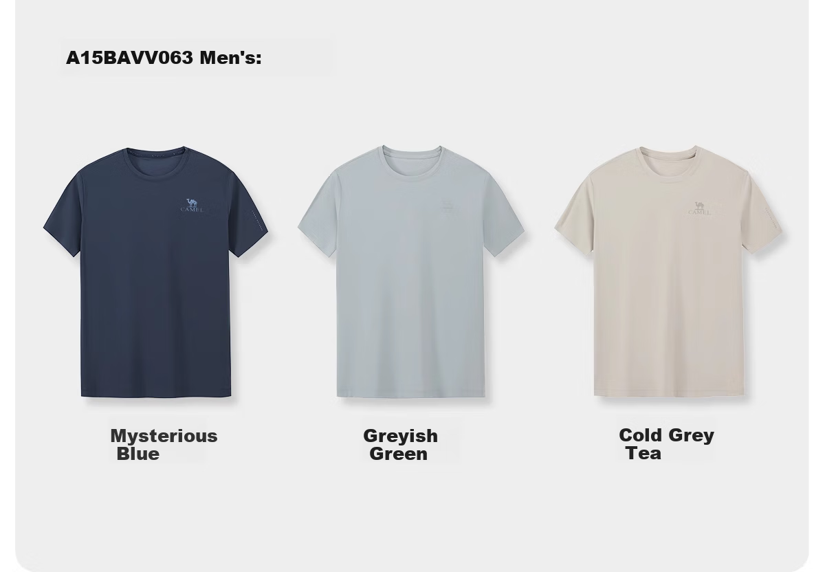 CAMEL Outdoor Quick-Dry T-Shirt for Men, Spring And Summer Short-Sleeve Round Neck Original Yarn Cool-Feeling Sun Protection Breathable Sweat-Absorbing Sports T-Shirt for Women, M 23