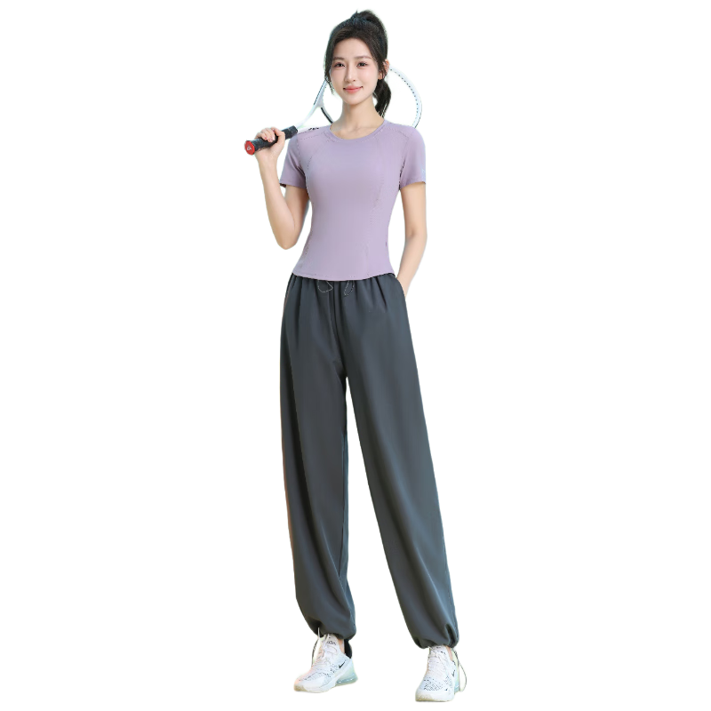Baisirong Plus Size 150 Jin Loose Casual Women's Short Sleeve Sports Running Set Quick-Dry Fitness Wear