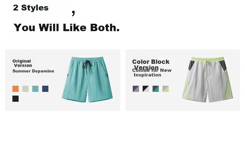 Bananain [Wang Yibo's Choice] Liangpi 501 Cool Men's Water-Repellent Patchwork Shorts, Quick-Drying Outdoor Sports Summer New 6