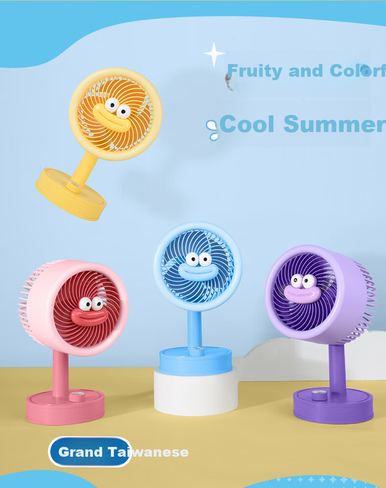 Ouliwen Mini Fan, Desktop And Bed Use, USB Rechargeable, Low Noise, Stepless Speed Adjustment with Base, Portable Mini High-Power Electric Fan for Office And Dormitory, Purple 3