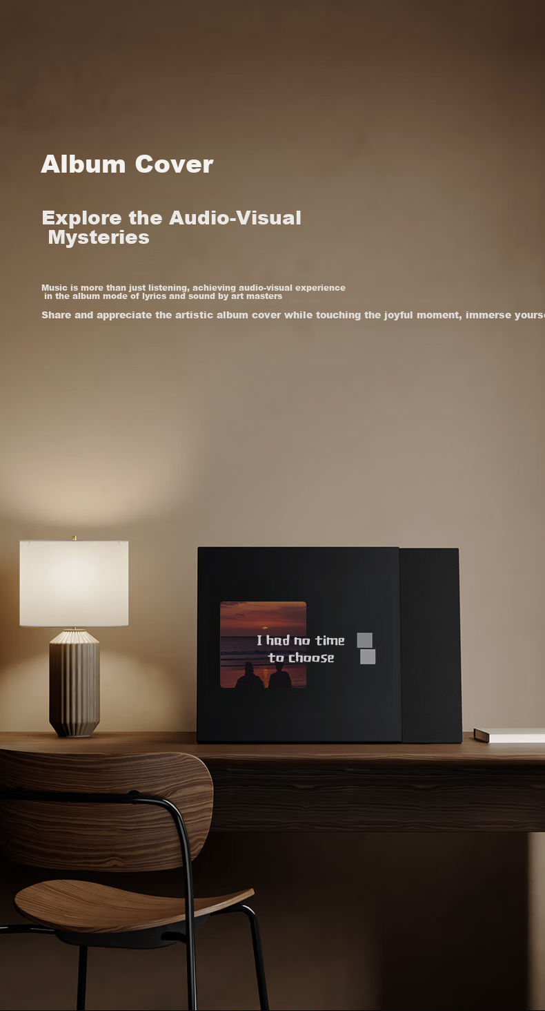 ART'MASTER Mood S Album Lyrics Audio Vinyl Subtitle Desktop Bluetooth Speaker for Home Living Room Bedroom Audio Smart Home Birthday Gift 3