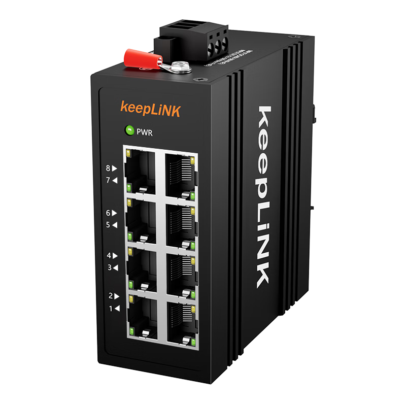 KeepLINK KP-9000 Industrial Switch Mini Version, 8-Port Gigabit Unmanaged Rail-Mounted, Per Unit