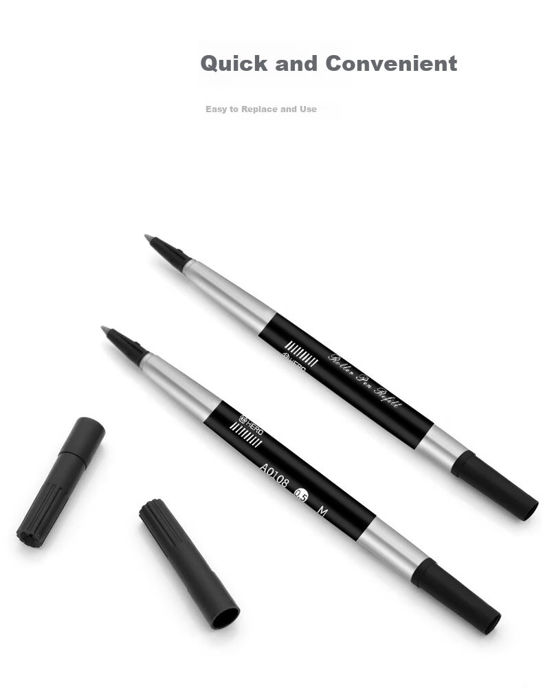 HERO Ballpoint Pen Refill, A0108 Daily Writing Practice Signature Pen Refill, 0.5mm, Black, Pack of 10 3