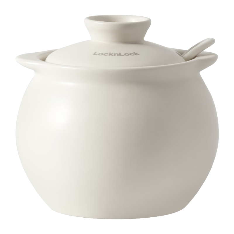 LOCK&LOCK High-Temperature Resistant Ceramic Lard Jar with Lid 1.2L - Kitchen Chili Oil, Chili, Oil, Salt, and Seasoning Container