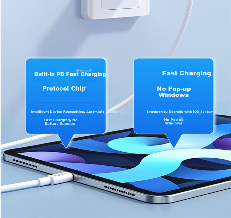 Bkayp Compatible with Apple Charger Set, 20W Full Series PD Fast Charging, USB-Lightning Cable for IPhone14-8ProMax And IPad, Quick Charge Adapter 3