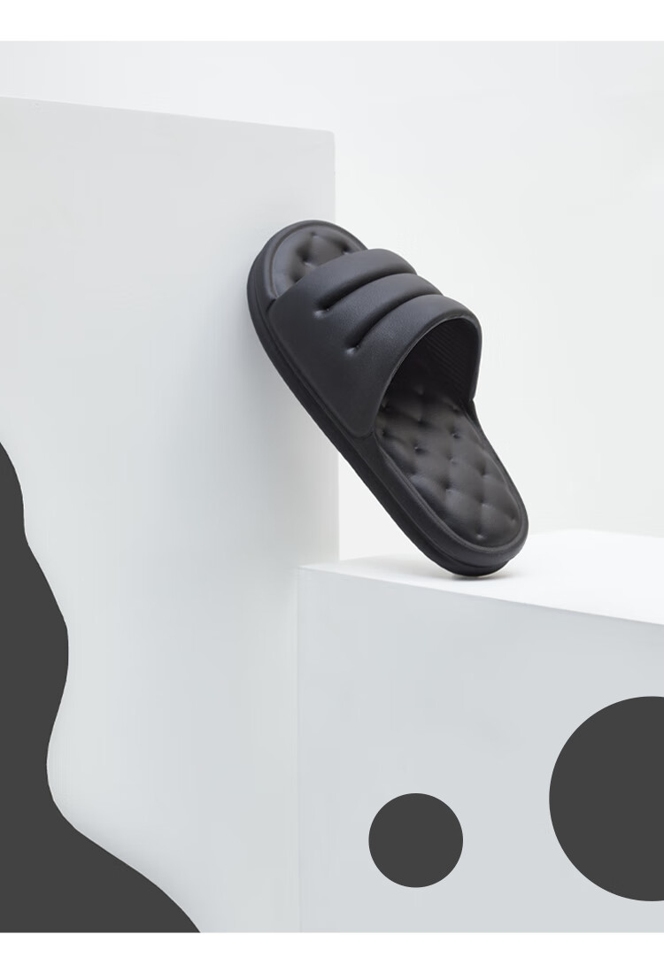 GUOLUOFEI Squishy Sofa Slippers, Thick-Soled Home Bathroom Shower Non-Slip Slippers for Men And Women, Outdoor Wear, Black, Size 44-45 3