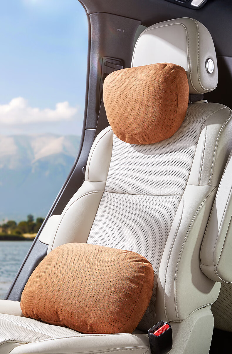 Buleishen Car Headrest, Neck Pillow, Lumbar Support Cushion, Backrest Pillow for Tesla, Mercedes-Benz And General Use 4