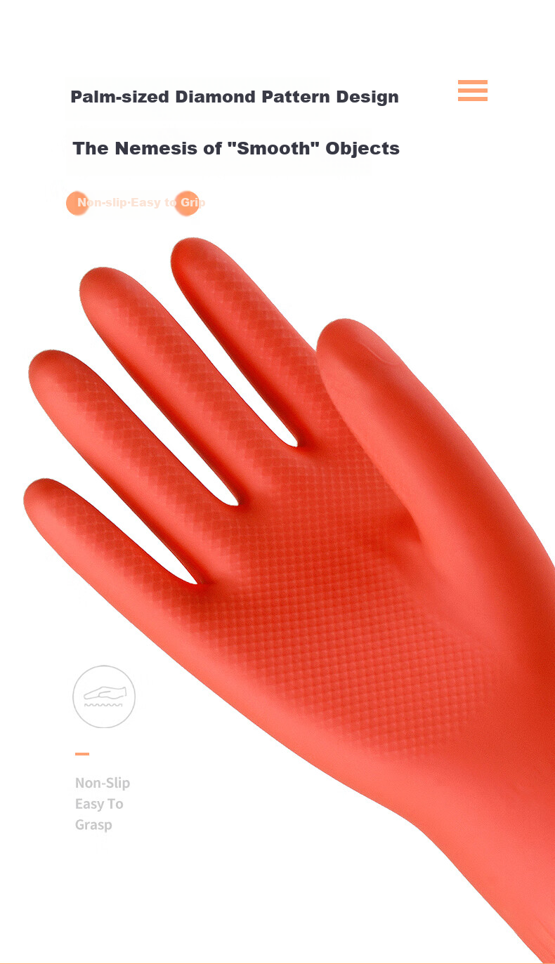 Bangshoushi Latex Gloves 45cm 1 Pair Rubber Extended Sleeves Thickened Waterproof Wear-Resistant for Dishwashing, Laundry, Cleaning, Work Protection Natural Color 5