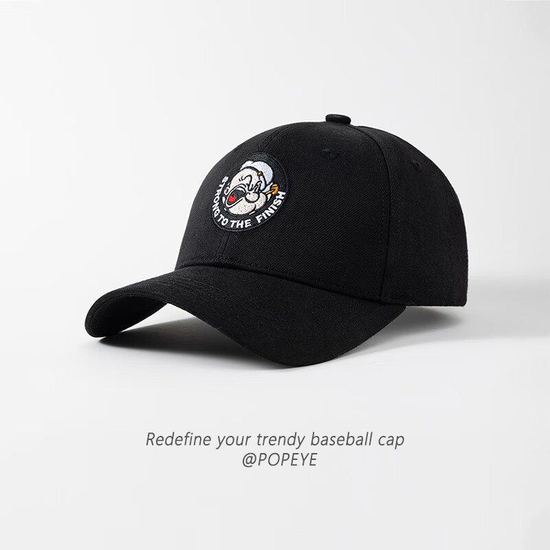 Popeye Vintage Hard Top Embroidered Baseball Cap Unisex Adjustable Duckbill Sun Hat Large Head Size Trendy Face Slimming Hat 8
