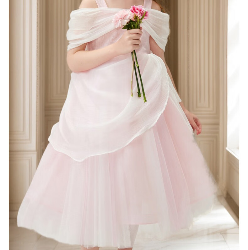 I natural Angel Sleeping Beauty Aurora Princess Dress Girls Pink Fairy Tale Forest Style Birthday Dress 15