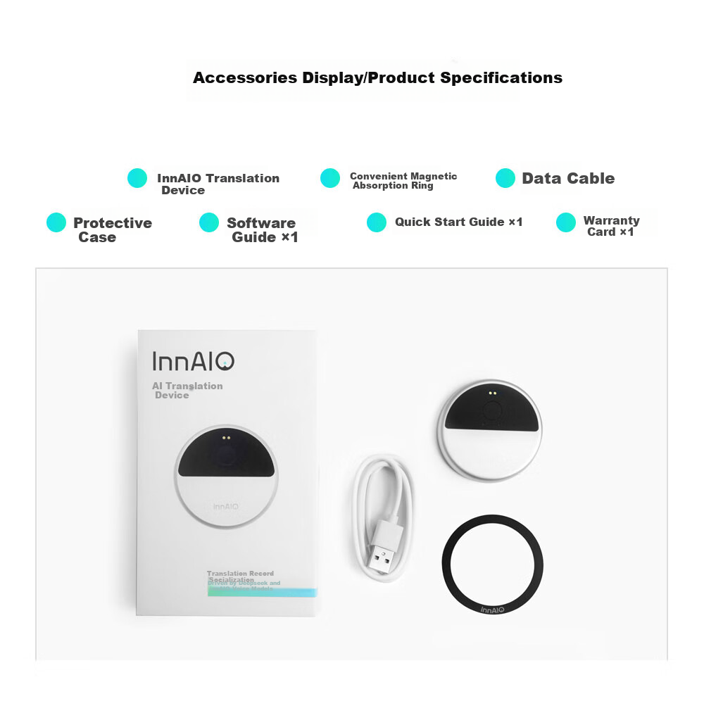 InnAIO Magnetic Translation Device T9 [Original Sound Replica], Multi-Language Offline Audio-Video Call, Real-Time Interpretation, Panda Color, Portable Travel Essential 16