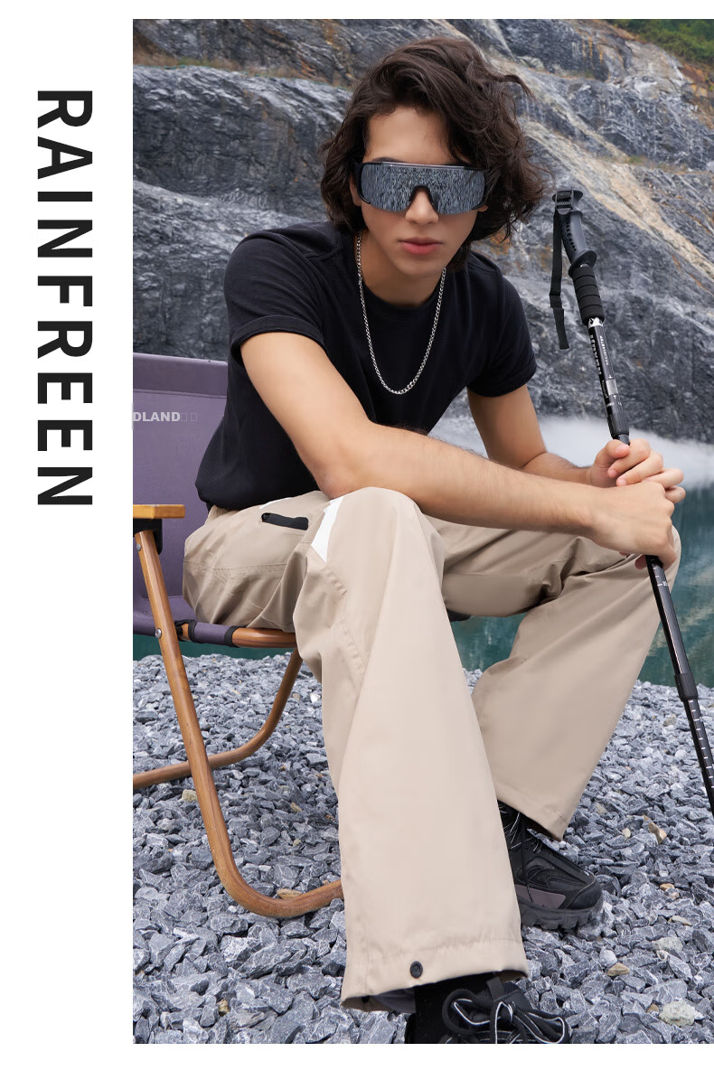 Qinfeimanyuyi Rain Pants, Waterproof And Rainproof, for Cycling, Food Delivery, Motorcycles, Electric Bikes, Spring Yafang Fabric, Two-Piece Design, XL Size, Fashionable Light Coffee Color, Lower Body Wear for Men And Wome 13