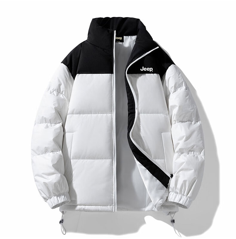 JEEP Men's Winter Down Jacket New Windproof Warm Casual White Duck Down Stand Collar Cold-Resistant Coat 16