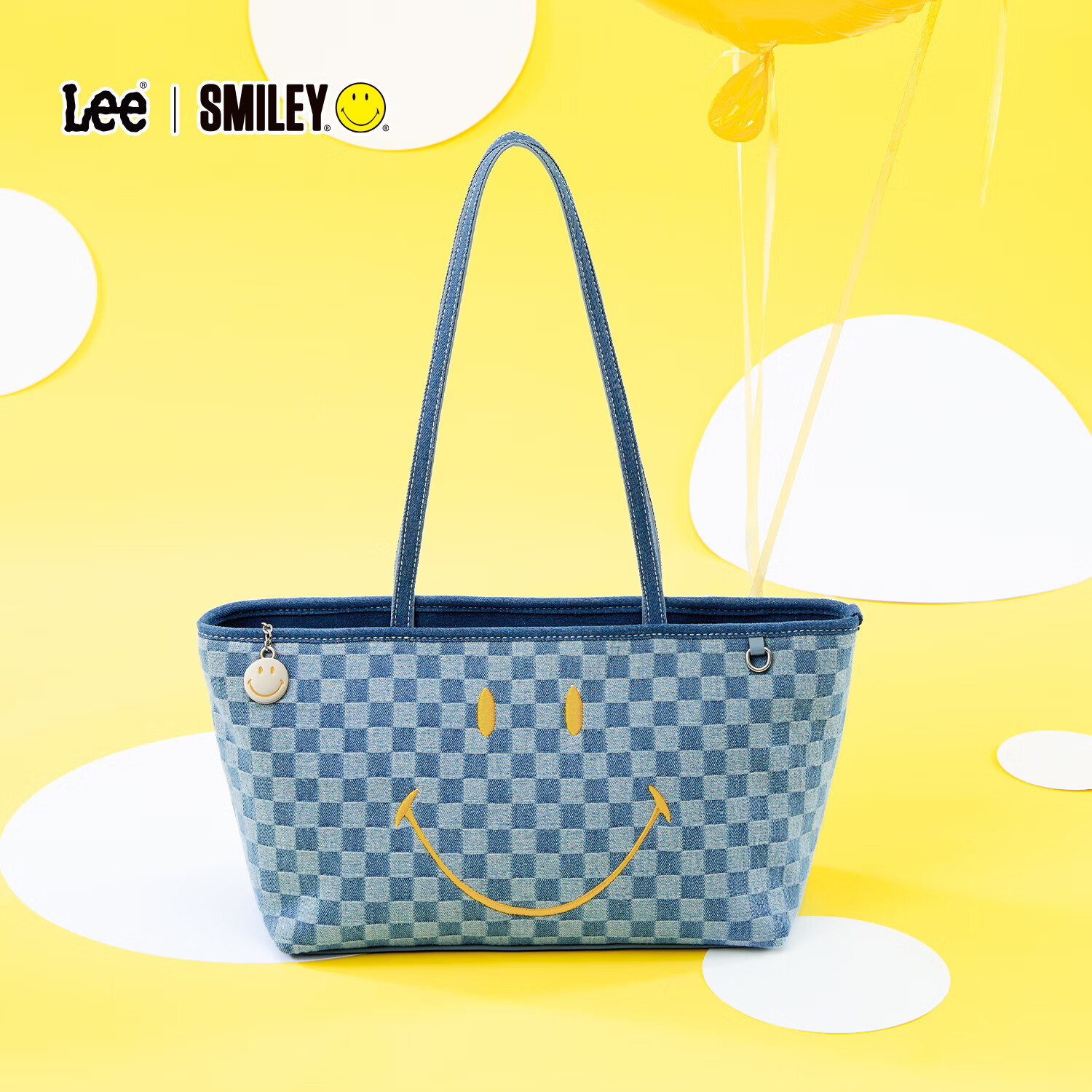 Lee Ă Smiley Official Smiley Face Collaboration Tote Shoulder Handbag, 38 Women's Day Gift for Girlfriend Or Wife