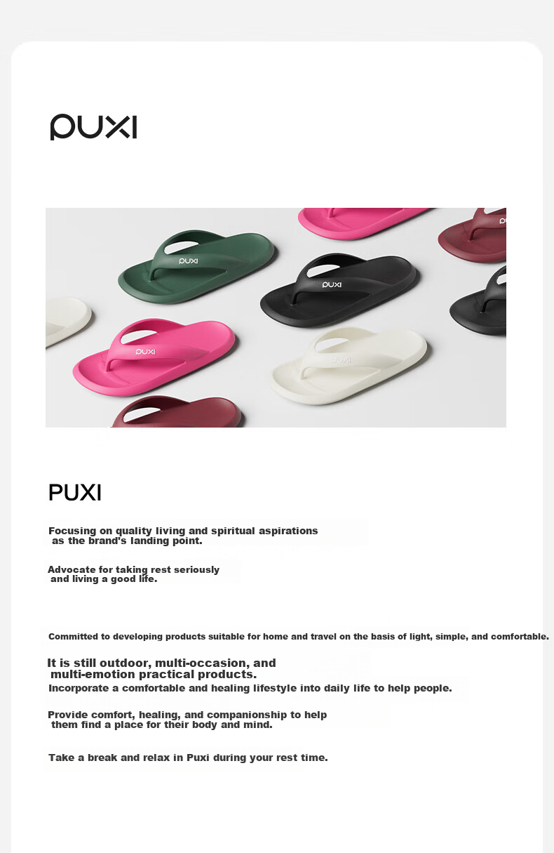 Puxi 2025 Summer Women's Flip Flops Casual Home and Outdoor Slippers for Men Raspberry Color Size 36-37 19