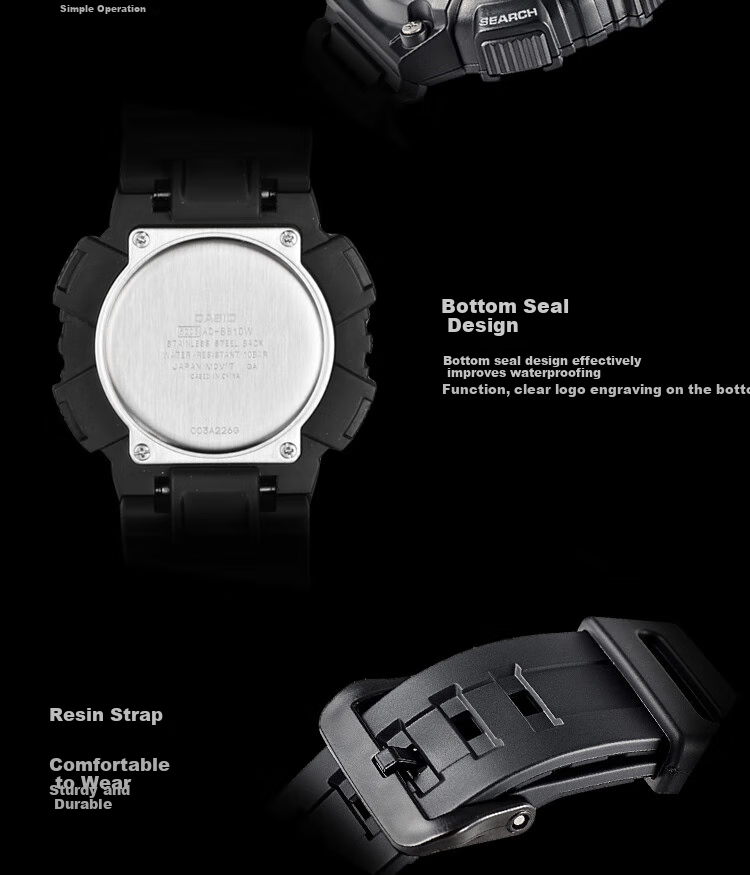 Casio Men's Watch with Solar Power, Water-Resistant, Shockproof, Sports Digital Smart Watch, Japanese/Korean Style, Gift for Boyfriend, AQ-S810WC 9