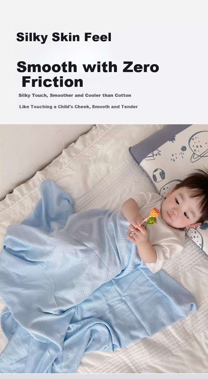 MUJI Baby Blanket Children's Air Conditioning Summer Quilt Newborn Bamboo Fiber Cover Ice Silk Blanket Gray 90*103cm 11