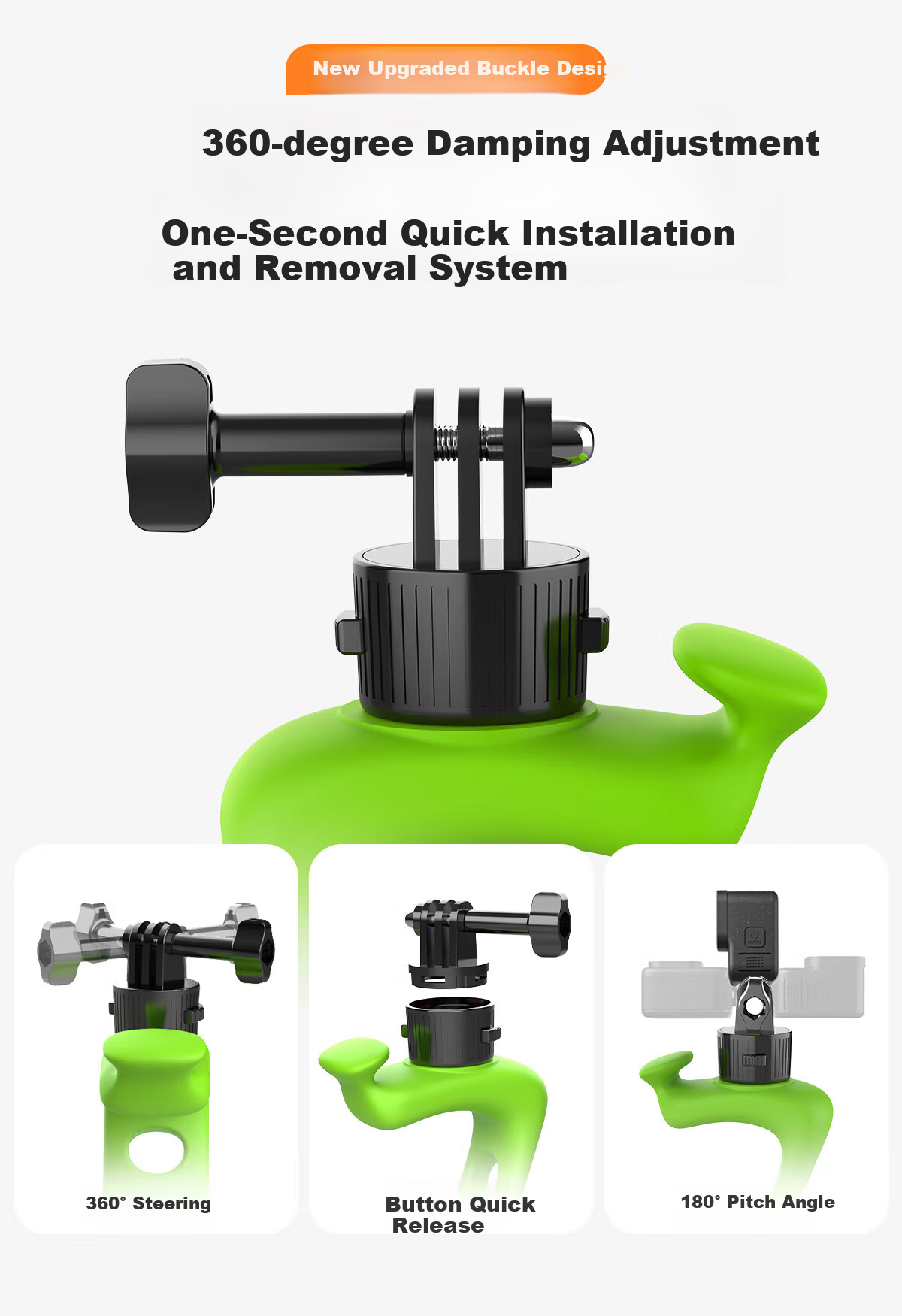 BIAZE Quick-Release Elastic Small Q, Compatible with DJI Action 6/5/4 Accessories, Cycling Shooting Mount, GoPro 13/12 Insta360 Acepro 2 Handlebar Mount JS9 6