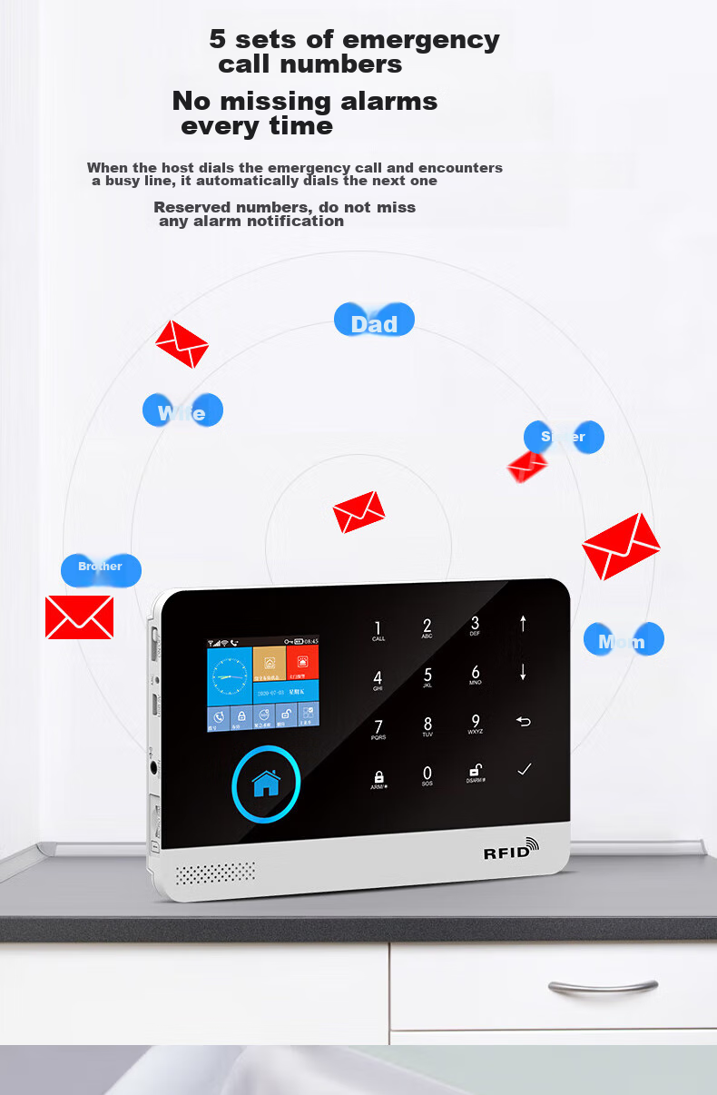 PGST Home Security Alarm System, Anti-Theft Alarm, Infrared Door And Window Remote Alarm Security Device - Standard C 9