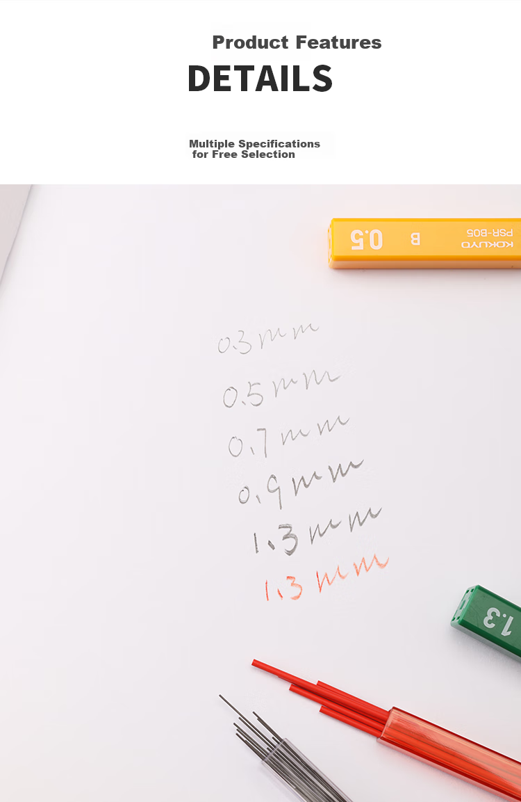 KOKUYO Imported 0.9mm Mechanical Pencil Lead, for Students' Exams And Writing, Drawing, Anti-Breaking, Replacement Lead Refill, One Tube, PSR-B09 4