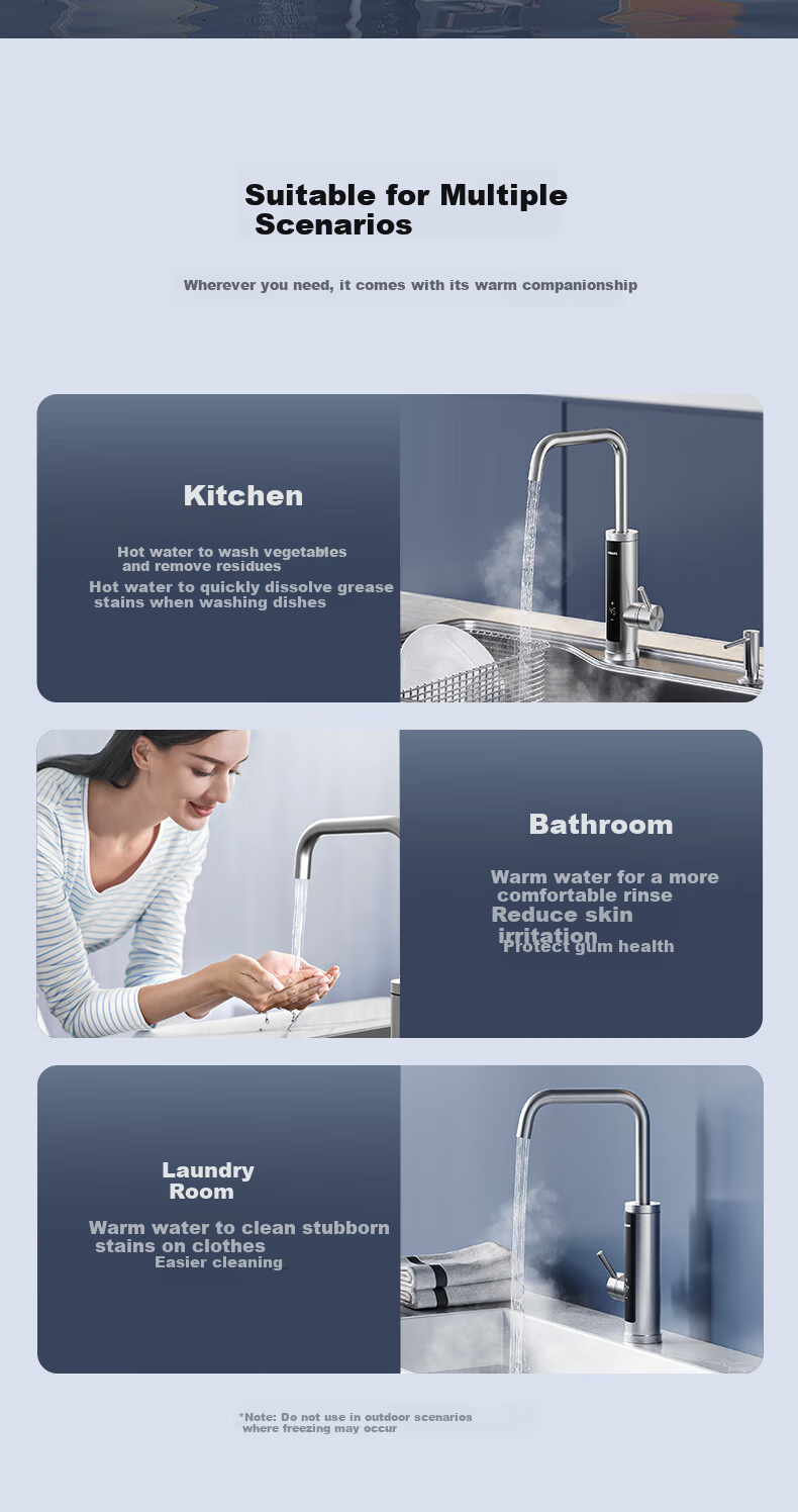 PHILIPS Electric Hot Water Faucet, Instant Stainless Steel Body, Dual-Purpose Hot And Cold Kitchen Heating Faucet, Variable Frequency Electric Water Heater AWH1191SS/93 14