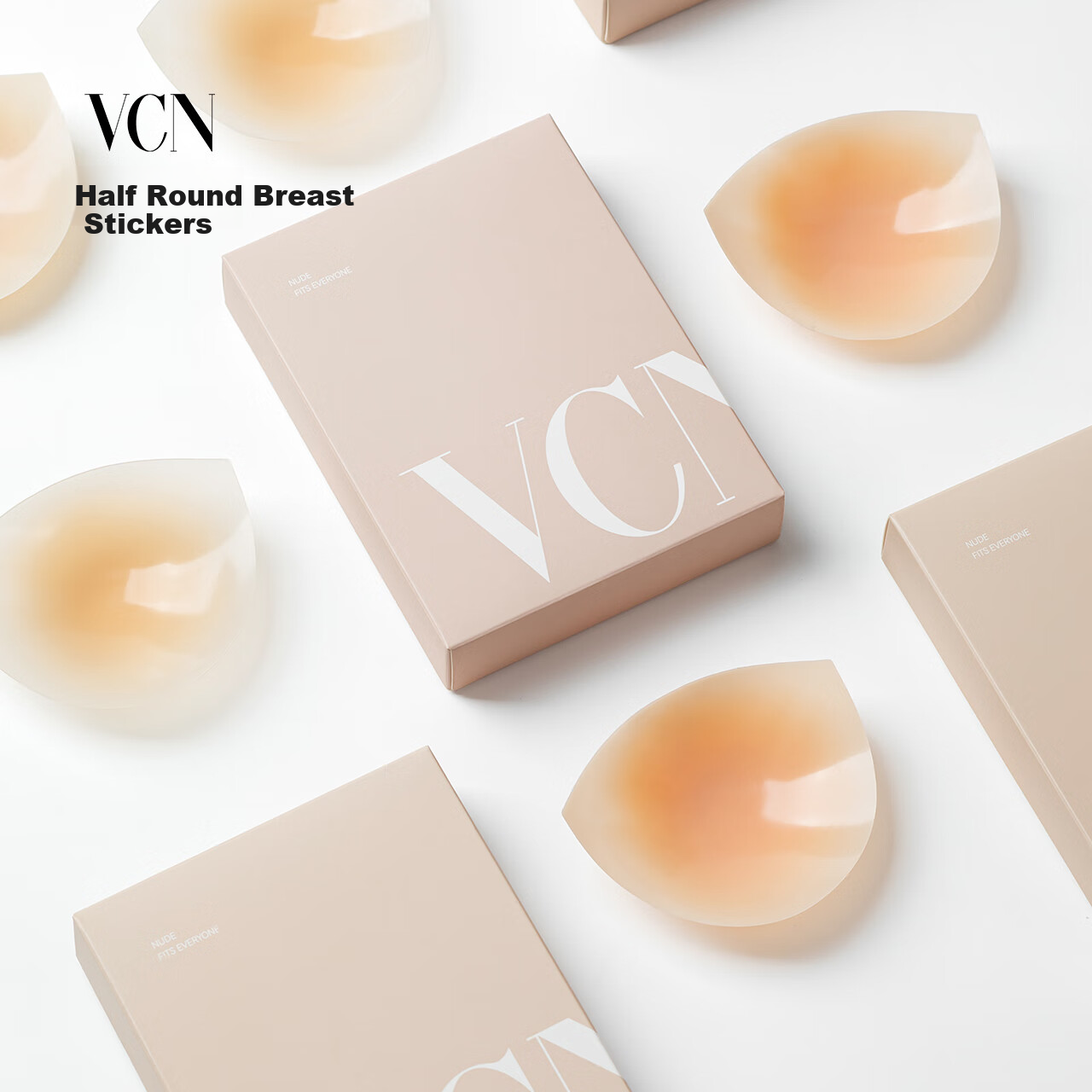 Vcn [Half-Round Adhesive Patch] N03, Natural Skin Tone, Thin Wedding Dress, Invisible, Prevents Nipple Show-Through, Anti-Exposure, for Summer