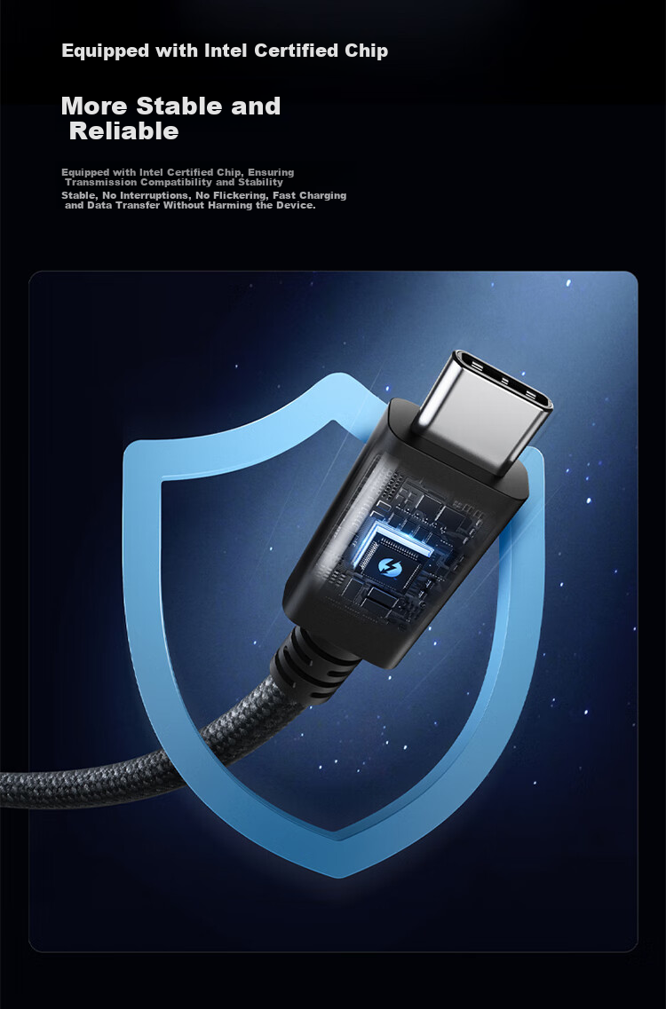 ANKE Prime Intel Certified Thunderbolt 5 Data Cable, Type-C to 240W Apple Fast Charging Braided Cable, 120Gbps Transmission, 16K Screen Mirroring, Compatible with MacOS And Windows 5