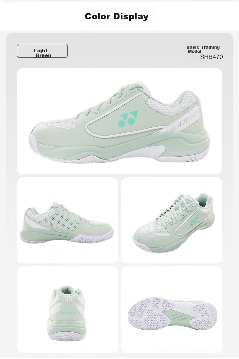 YONEX Badminton Shoes for Men And Women, Shock-Absorbing Non-Slip Sports Shoes SHB470CR Light Pink Size 38 7