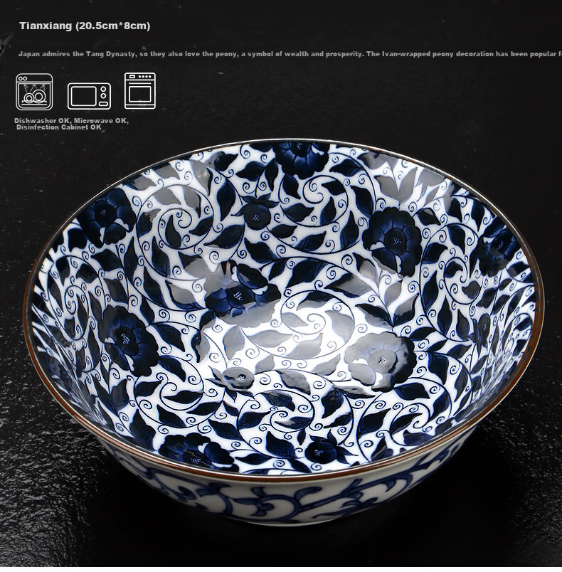 Mino Yaki Japanese Imported Ceramic Soup Bowl, Large Noodle Bowl, Dishwasher Safe, Salad Bowl, Japanese Noodle Bowl 6